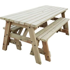 Arbor Garden Solutions - 4ft (120cm) Picnic table and bench set, natural (light-green) finish, Victoria compact square corners Arbor Garden Solutions - 4ft (120cm) Picnic table and bench set, natural (light-green) finish, Victoria compact square corners