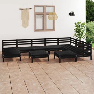 10 Piece Garden Lounge Set Solid Wood Pine Black Vidaxl 10 Piece Garden Lounge Set Solid Wood Pine Black Vidaxl