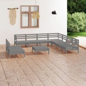 10 Piece Garden Lounge Set Solid Wood Pine Grey Vidaxl 10 Piece Garden Lounge Set Solid Wood Pine Grey Vidaxl