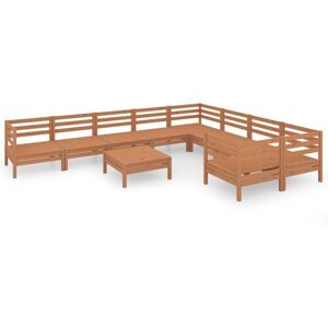 10 Piece Garden Lounge Set Honey Brown Solid Wood Pine vidaXL 10 Piece Garden Lounge Set Honey Brown Solid Wood Pine vidaXL