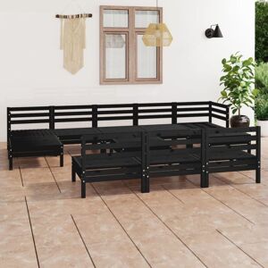 11 Piece Garden Lounge Set Black Solid Wood Pine Vidaxl 11 Piece Garden Lounge Set Black Solid Wood Pine Vidaxl