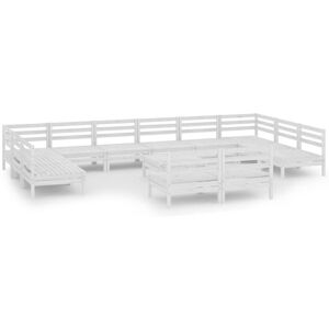 Vidaxl - 13 Piece Garden Lounge Set White Solid Wood Pine Vidaxl - 13 Piece Garden Lounge Set White Solid Wood Pine