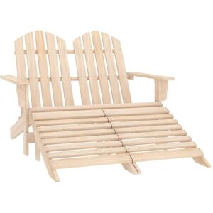 Vidaxl - 2-Seater Garden Adirondack Chair & Ottoman Fir Wood Vidaxl - 2-Seater Garden Adirondack Chair & Ottoman Fir Wood