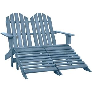 2-Seater Garden Adirondack Chair&Ottoman Fir Wood Blue vidaXL 2-Seater Garden Adirondack Chair&Ottoman Fir Wood Blue vidaXL