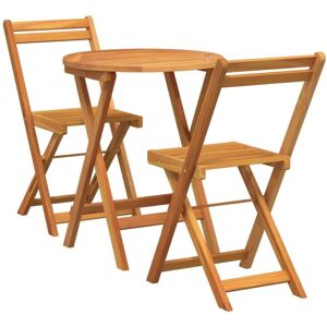 Vidaxl - Garden Bistro Set with Cushion 3 pcs Brown Solid acacia wood Vidaxl - Garden Bistro Set with Cushion 3 pcs Brown Solid acacia wood