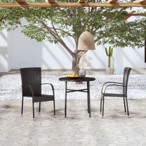 3 Piece Garden Dining Set Poly Rattan Black Vidaxl 3 Piece Garden Dining Set Poly Rattan Black Vidaxl