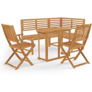 4 Piece Bistro Set Solid Acacia Wood vidaXL 4 Piece Bistro Set Solid Acacia Wood vidaXL