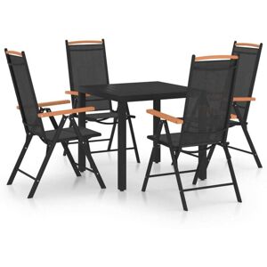 Vidaxl - 5 Piece Garden Dining Set Aluminium Black Vidaxl - 5 Piece Garden Dining Set Aluminium Black