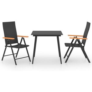 3 Piece Garden Dining Set Black and Brown Vidaxl 3 Piece Garden Dining Set Black and Brown Vidaxl