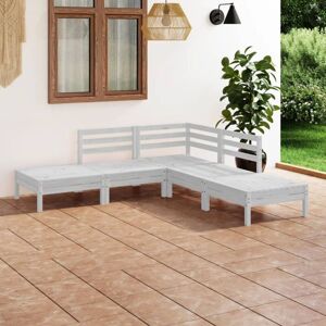 5 Piece Garden Lounge Set Solid Pinewood White Vidaxl 5 Piece Garden Lounge Set Solid Pinewood White Vidaxl