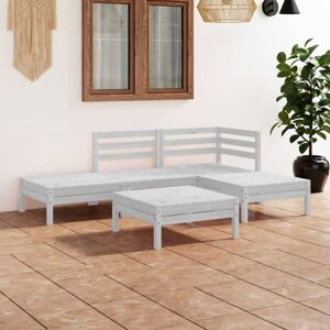 5 Piece Garden Lounge Set Solid Pinewood White Vidaxl 5 Piece Garden Lounge Set Solid Pinewood White Vidaxl