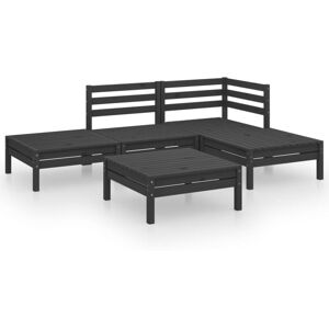 5 Piece Garden Lounge Set Solid Pinewood Black Vidaxl 5 Piece Garden Lounge Set Solid Pinewood Black Vidaxl