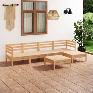 vidaXL Garden Lounge Set - 6 Piece Outdoor Pinewood Furniture vidaXL Garden Lounge Set - 6 Piece Outdoor Pinewood Furniture