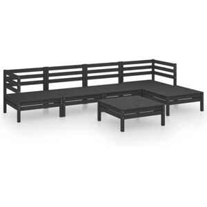 6 Piece Garden Lounge Set Solid Pinewood Black Vidaxl 6 Piece Garden Lounge Set Solid Pinewood Black Vidaxl