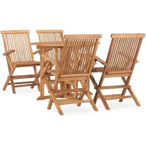 5 Piece Folding Outdoor Dining Set Solid Teak Wood Vidaxl 5 Piece Folding Outdoor Dining Set Solid Teak Wood Vidaxl