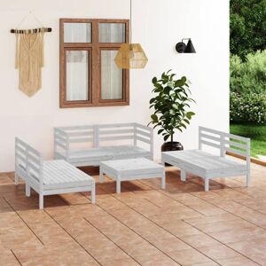 7 Piece Garden Lounge Set White Solid Pinewood Vidaxl 7 Piece Garden Lounge Set White Solid Pinewood Vidaxl