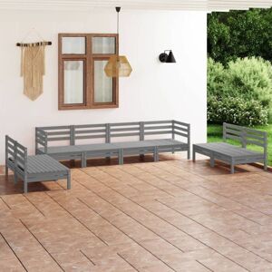 8 Piece Garden Lounge Set Grey Solid Pinewood Vidaxl 8 Piece Garden Lounge Set Grey Solid Pinewood Vidaxl