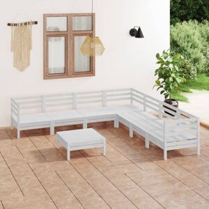Vidaxl - 8 Piece Garden Lounge Set Solid Wood Pine White Vidaxl - 8 Piece Garden Lounge Set Solid Wood Pine White