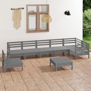 8 Piece Garden Lounge Set Solid Pinewood Grey Vidaxl 8 Piece Garden Lounge Set Solid Pinewood Grey Vidaxl