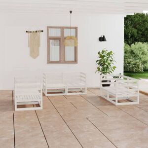 6 Piece Garden Lounge Set White Solid Pinewood Vidaxl 6 Piece Garden Lounge Set White Solid Pinewood Vidaxl