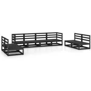 8 Piece Garden Lounge Set Black Solid Pinewood Vidaxl 8 Piece Garden Lounge Set Black Solid Pinewood Vidaxl
