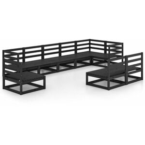 9 Piece Garden Lounge Set Black Solid Pinewood Vidaxl 9 Piece Garden Lounge Set Black Solid Pinewood Vidaxl
