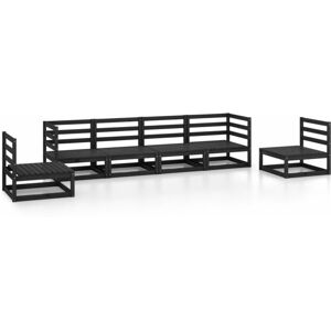 6 Piece Garden Lounge Set Black Solid Pinewood Vidaxl 6 Piece Garden Lounge Set Black Solid Pinewood Vidaxl