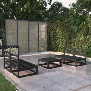 5 Piece Garden Lounge Set Black Solid Pinewood Vidaxl 5 Piece Garden Lounge Set Black Solid Pinewood Vidaxl