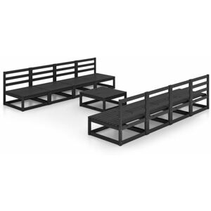 9 Piece Garden Lounge Set Black Solid Pinewood Vidaxl 9 Piece Garden Lounge Set Black Solid Pinewood Vidaxl