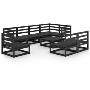 9 Piece Garden Lounge Set Black Solid Pinewood Vidaxl 9 Piece Garden Lounge Set Black Solid Pinewood Vidaxl