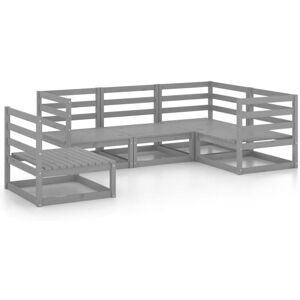 5 Piece Garden Lounge Set Grey Solid Pinewood Vidaxl 5 Piece Garden Lounge Set Grey Solid Pinewood Vidaxl