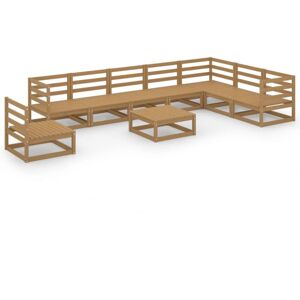 9 Piece Garden Lounge Set Honey Brown Solid Pinewood Vidaxl 9 Piece Garden Lounge Set Honey Brown Solid Pinewood Vidaxl