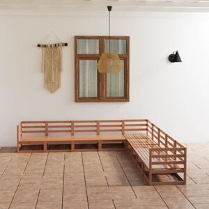 9 Piece Garden Lounge Set Honey Brown Solid Pinewood Vidaxl 9 Piece Garden Lounge Set Honey Brown Solid Pinewood Vidaxl