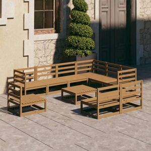 Vidaxl - 10 Piece Garden Lounge Set Honey Brown Solid Pinewood Vidaxl - 10 Piece Garden Lounge Set Honey Brown Solid Pinewood
