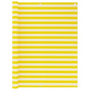vidaXL Balcony Screen Yellow White 120x500 cm UV Resistant Privacy Fence vidaXL Balcony Screen Yellow White 120x500 cm UV Resistant Privacy Fence