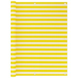 vidaXL Balcony Privacy Screen Yellow White 120x600 cm HDPE vidaXL Balcony Privacy Screen Yellow White 120x600 cm HDPE