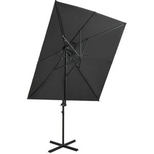 vidaXL Cantilever Umbrella with Double Top Anthracite 250x250 cm Sunshade - Parasol vidaXL Cantilever Umbrella with Double Top Anthracite 250x250 cm Sunshade - Parasol