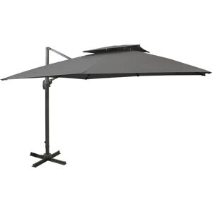vidaXL Anthracite 300x300 cm Cantilever Garden Sunshade with Double Top vidaXL Anthracite 300x300 cm Cantilever Garden Sunshade with Double Top