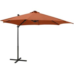 vidaXL Cantilever Umbrella with LED Lights Terracotta 300 cm Sunshade vidaXL Cantilever Umbrella with LED Lights Terracotta 300 cm Sunshade