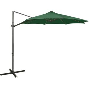 vidaXL Cantilever Umbrella with Pole and LED Lights Green - Sunshade vidaXL Cantilever Umbrella with Pole and LED Lights Green - Sunshade