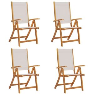 Folding Garden Chairs 4 pcs Solid Wood Acacia and Textilene vidaXL Folding Garden Chairs 4 pcs Solid Wood Acacia and Textilene vidaXL