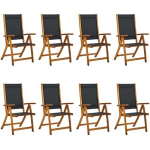 Vidaxl - Folding Garden Chairs 8 pcs Solid Wood Acacia and Textilene Vidaxl - Folding Garden Chairs 8 pcs Solid Wood Acacia and Textilene