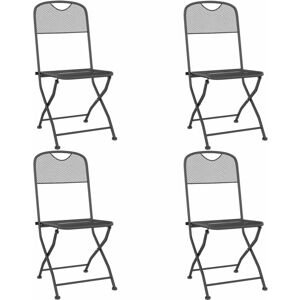 Vidaxl - Folding Garden Chairs 4 pcs Expanded Metal Mesh Anthracite Vidaxl - Folding Garden Chairs 4 pcs Expanded Metal Mesh Anthracite