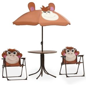 Vidaxl - 3 Piece Kids' Garden Bistro Set with Parasol Brown Vidaxl - 3 Piece Kids' Garden Bistro Set with Parasol Brown