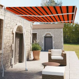 Vidaxl - Freestanding Manual Retractable Awning 350x250 cm Orange/Brown Vidaxl - Freestanding Manual Retractable Awning 350x250 cm Orange/Brown