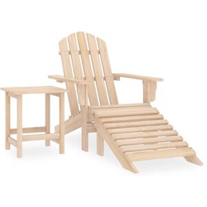 Vidaxl - Garden Adirondack Chair with Ottoman and Table Solid Fir Wood Vidaxl - Garden Adirondack Chair with Ottoman and Table Solid Fir Wood