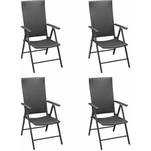 Vidaxl - Garden Chairs 4 pcs Poly Rattan Black Vidaxl - Garden Chairs 4 pcs Poly Rattan Black