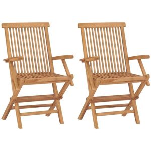 Vidaxl - Folding Garden Chairs 2 pcs Solid Teak Wood Vidaxl - Folding Garden Chairs 2 pcs Solid Teak Wood