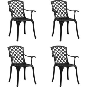 Vidaxl - Garden Chairs 4 pcs Cast Aluminium Black Vidaxl - Garden Chairs 4 pcs Cast Aluminium Black