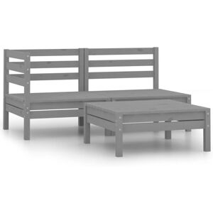 3 Piece Garden Lounge Set Solid Pinewood Grey Vidaxl 3 Piece Garden Lounge Set Solid Pinewood Grey Vidaxl